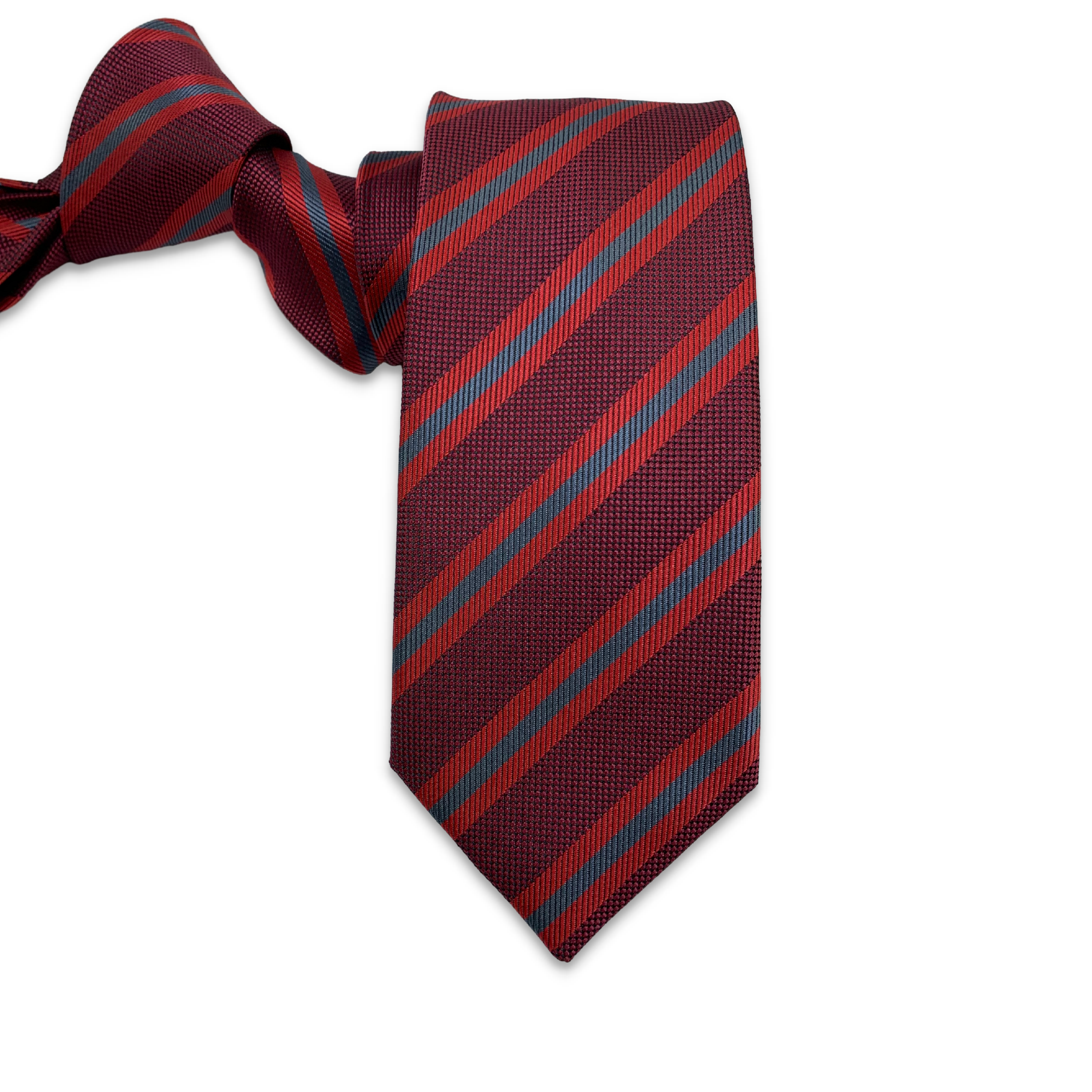 Red / Light Red & Silver stripes