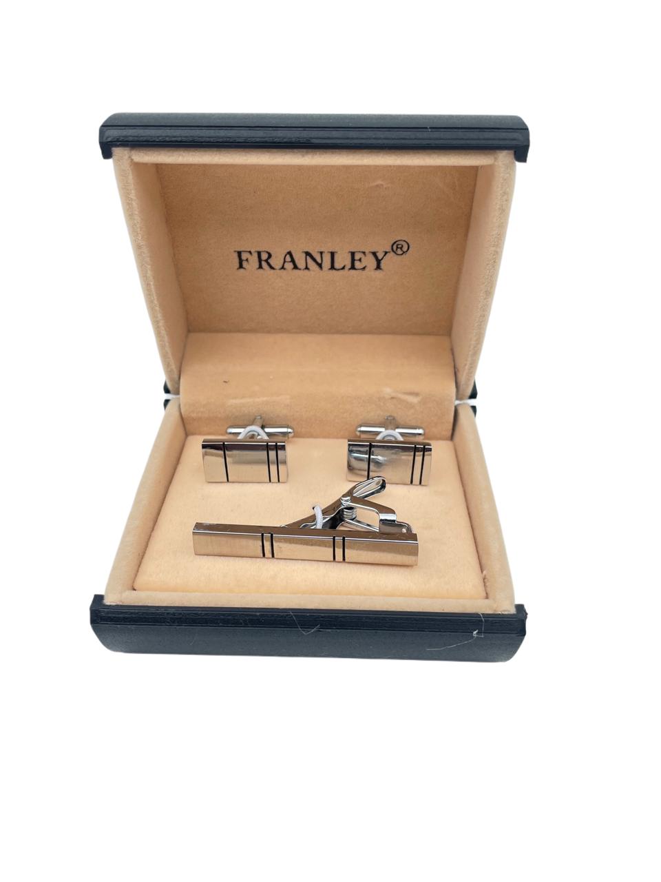 Franley Silver-Tone Cufflinks – Textured Square